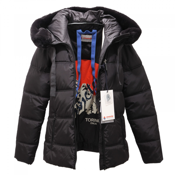 0994AF giubbotto donna INVICTA ICON black padded jacket woman