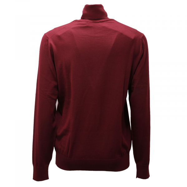 6093af Dolcevita Uomo Dolce And Gabbana Burgundy Wool Turtleneck Sweater Man