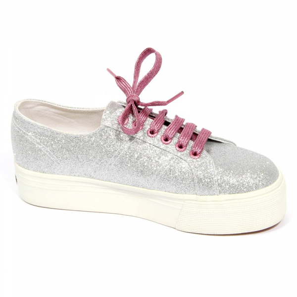 Superga platform store silver