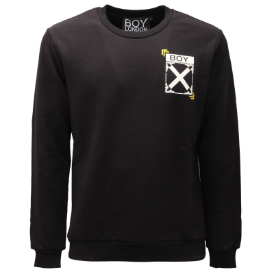 3087AE felpa uomo BOY LONDON cotton black print sweatshirt man