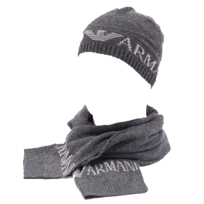 Armani hat and store scarf set mens