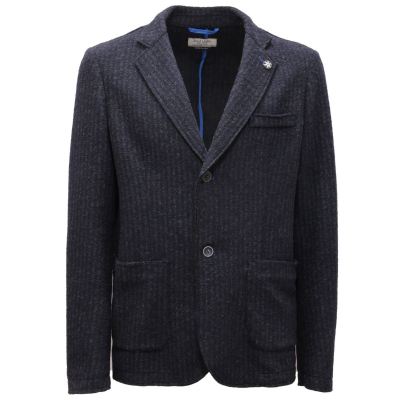 6037AI giacca uomo FRED MELLO men wool blend striped blue/grey jacket
