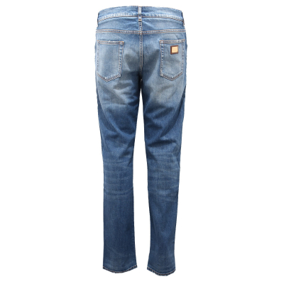 Dolce & Gabbana Blue Jeans Jacquard Majolica High Waist Pants – AUMI 4