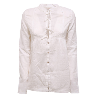 7355AH camicia tunica donna D.EXTERIOR white cotton blend tunic shirt woman