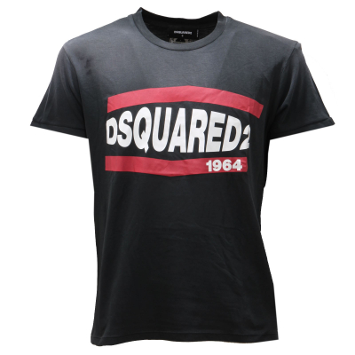 9682AD maglia uomo DSQUARED2 black delave garment dyed t shirt men