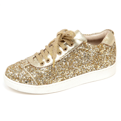 girls gold tennis shoes