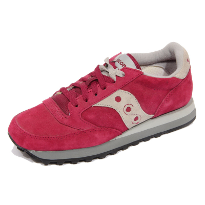 G4374 sneaker donna SAUCONY JAZZ bordeaux grey suede fabric shoes women