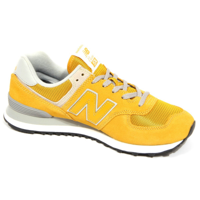 H0912 sneaker uomo NEW BALANCE men CLASSIC 574 suede fabric shoe yellow