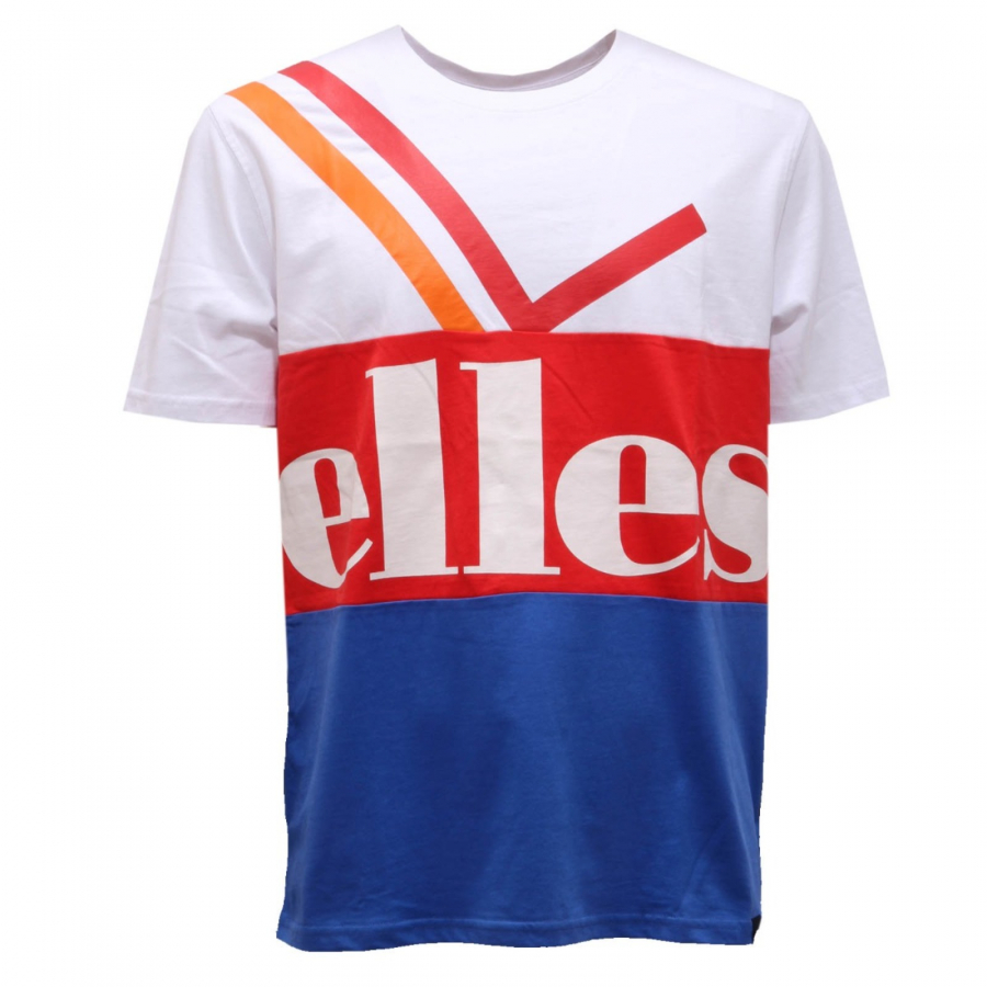1151AI cotton ELLESSE t-shirt uomo man maglia white/red/blue