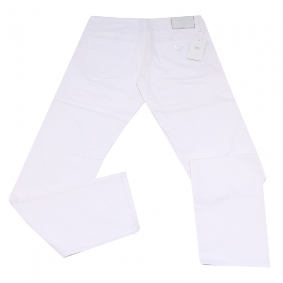 1439S pantalone bimbo ARMANI JUNIOR bianco cotone pant trouser kid