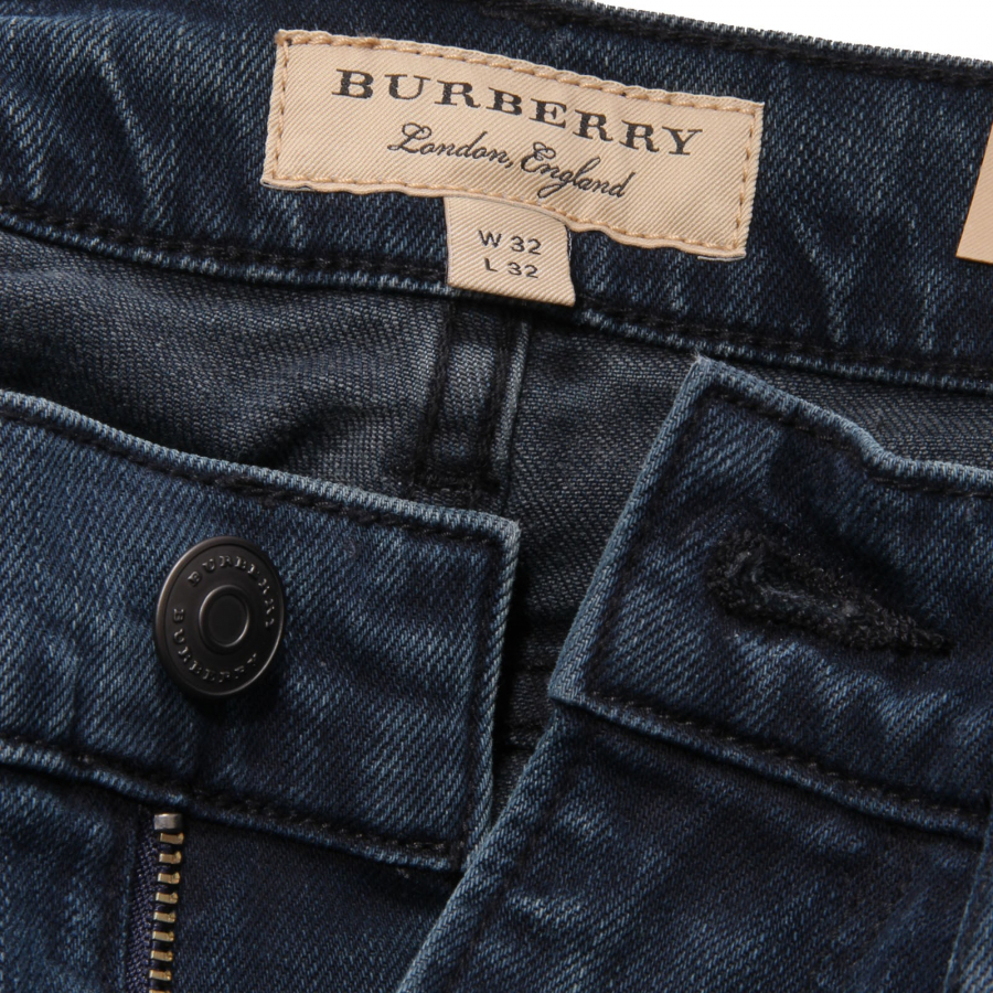2335AF jeans pantalone uomo BURBERRY dark blue denim trouser men