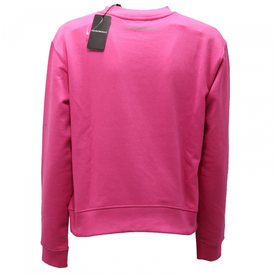 2409AE felpa donna EMPORIO ARMANI pink mix cotton sweatshirt woman