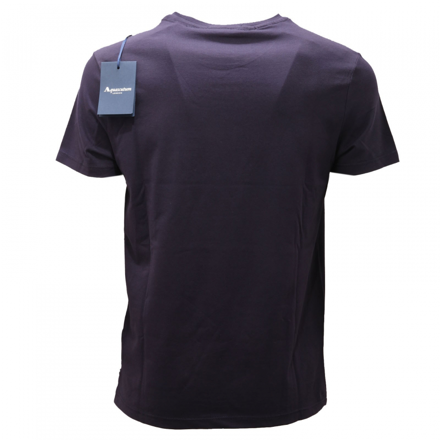 2654AE maglia uomo AQUASCUTUM cotton blue navy print t shirt man