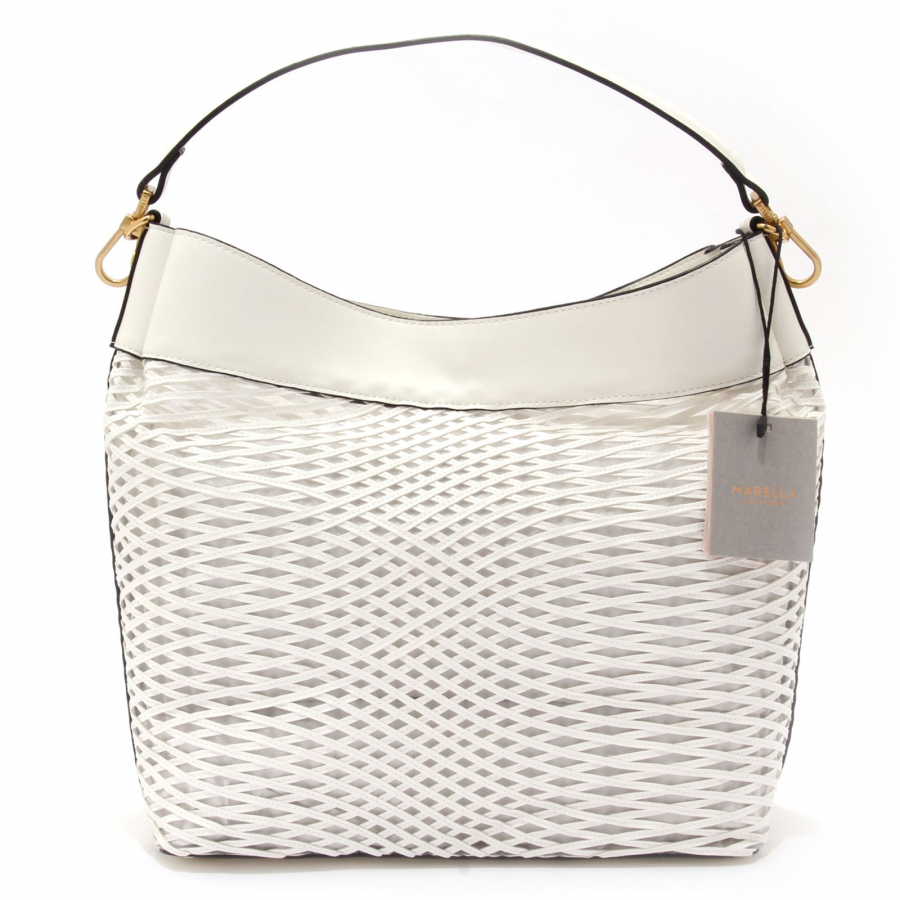 4301AG borsa bauletto donna HOGAN off white perforated leather bag