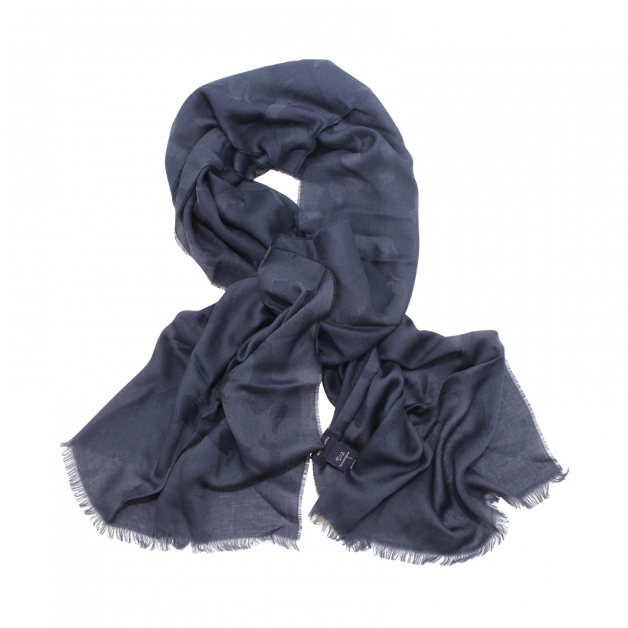 Sciarpa Uomo Donna Avio Blu La Martina Scarf Men Woman Avio Blue Wool  038.143