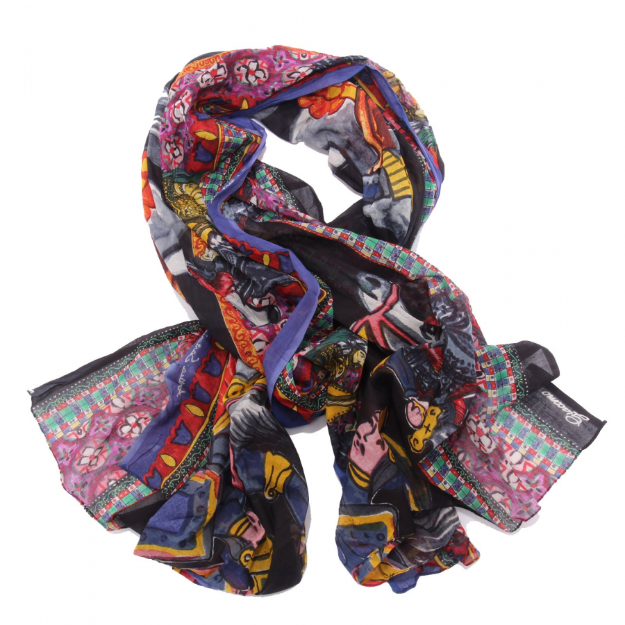 6857W sciarpa donna MOLLY BRACKEN multicolor pashmina scarf woman