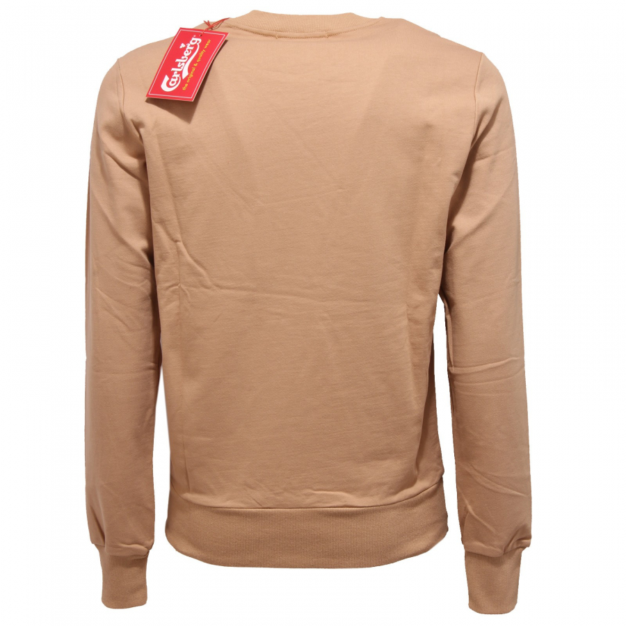 7751K felpa uomo CARLSBERG beige cotton sweatshirt man