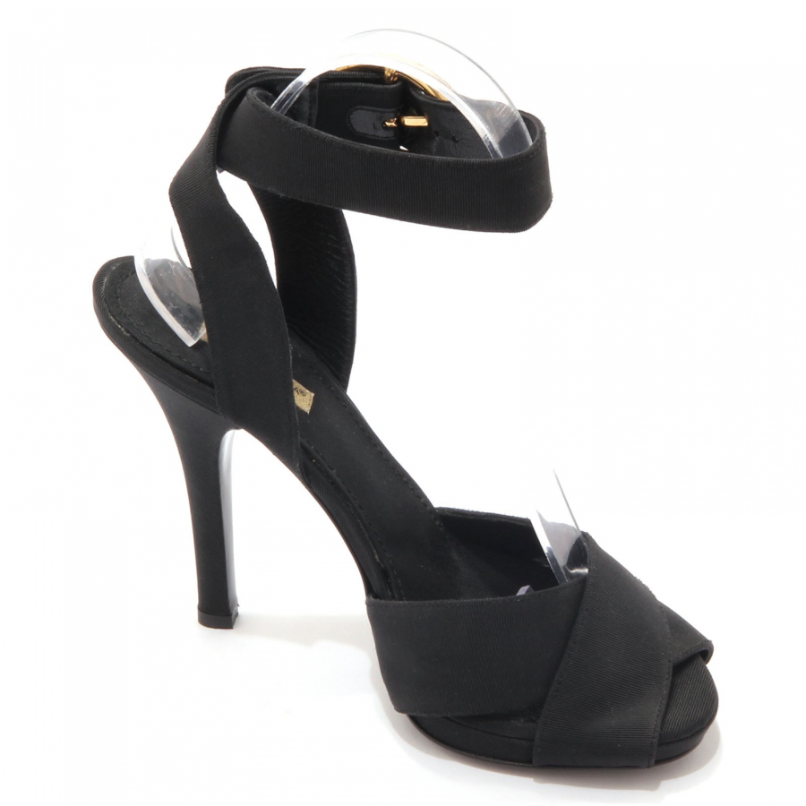 sandalo donna DOLCE & GABBANA black gros grain sandal woman