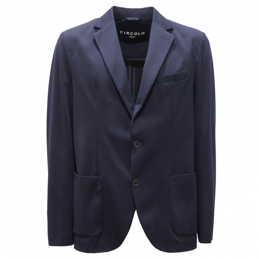 8119AG giacca uomo CIRCOLO 1901 blue textured piquet jacket man