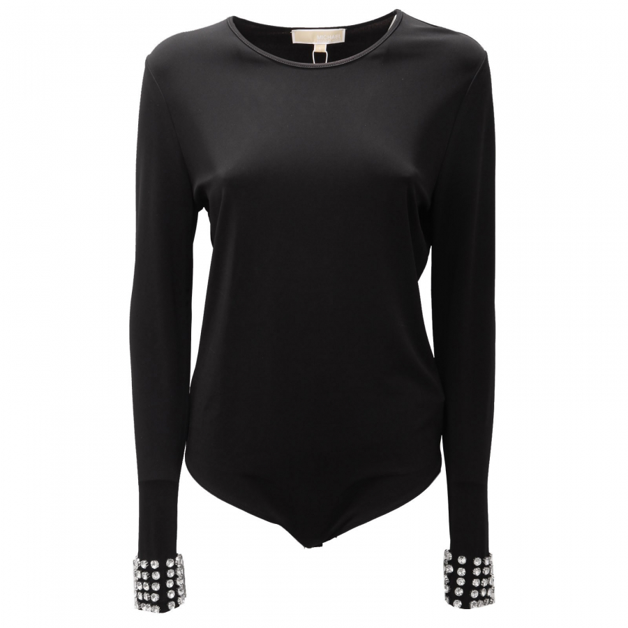 9184AD maglia body donna MICHAEL KORS black viscose blend body-shirt woman
