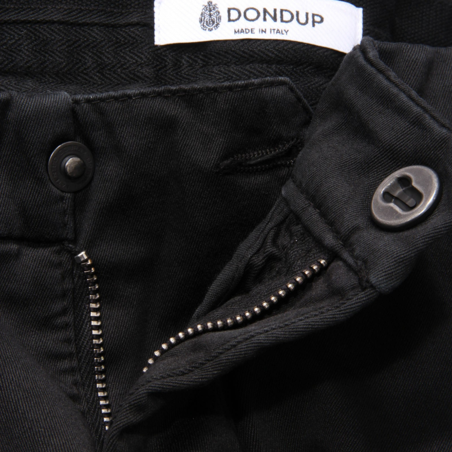 9800AE pantalone uomo DONDUP black cotton trouser man