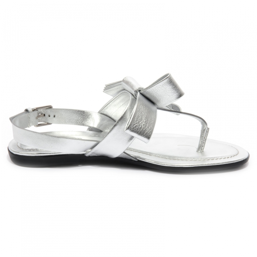 B1563 infradito donna TOD S sandalo fiocco argento flip flops shoe woman