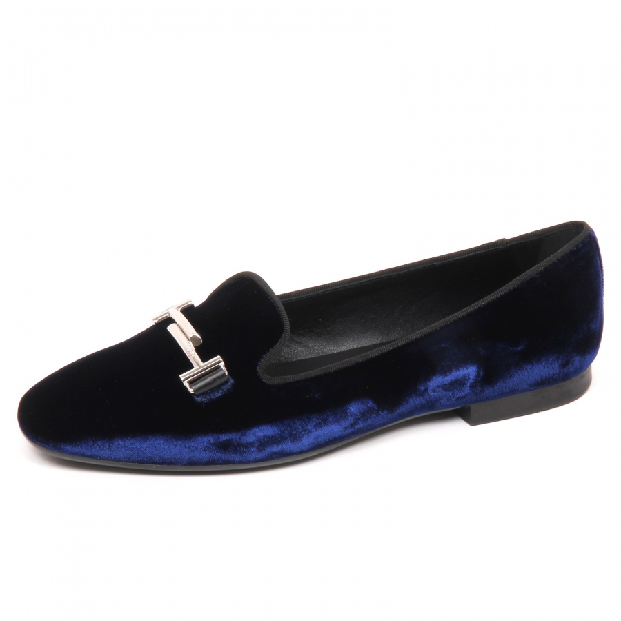 E2830 ballerina donna velvet TOD'S scarpe blu velluto shoe woman