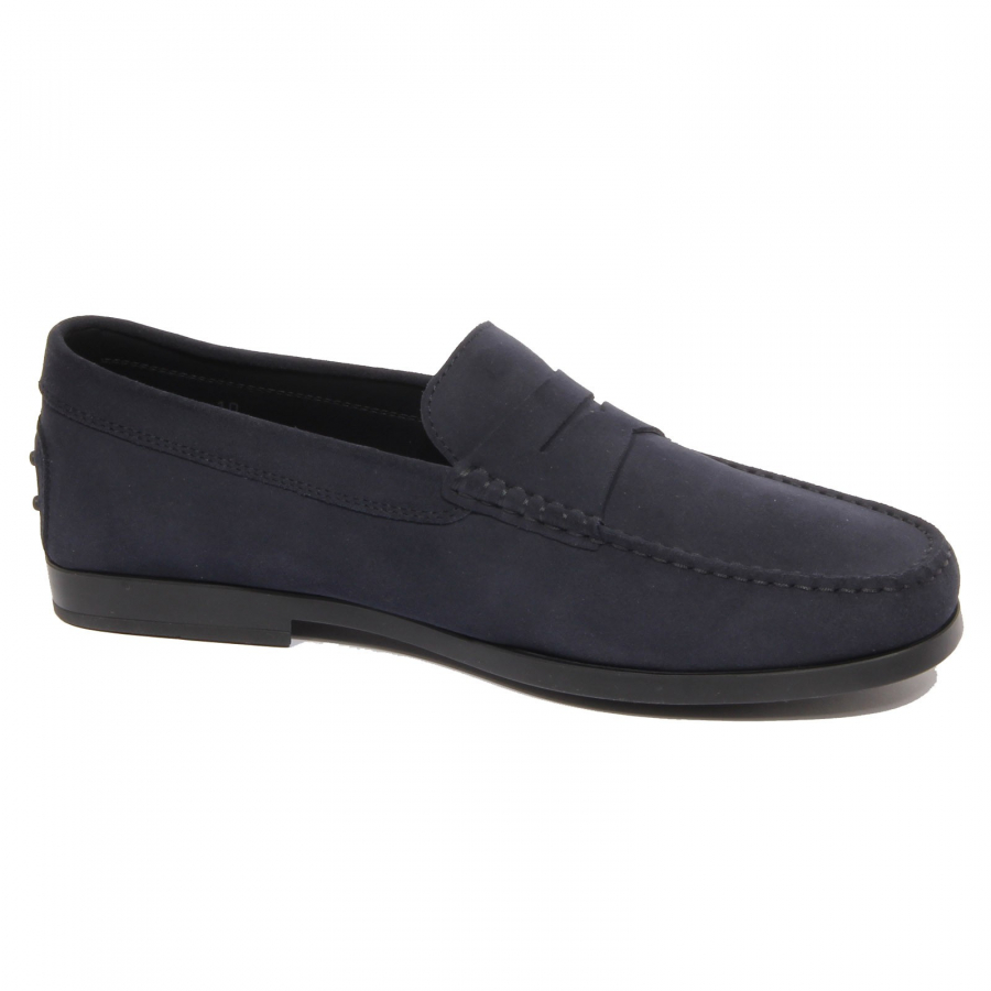 G1164 mocassino uomo TOD'S GOMMA 17C blue suede loafer men