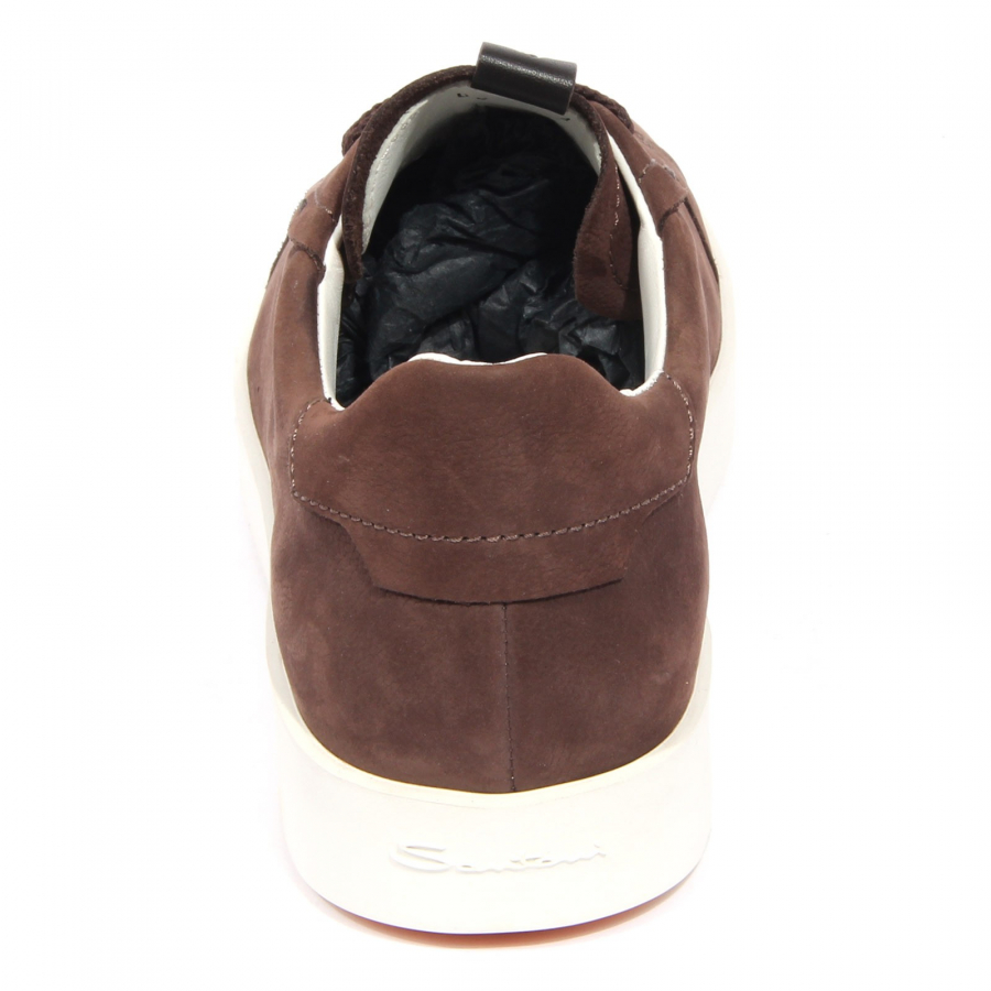 G5008 sneaker uomo SANTONI brown leather shoe men