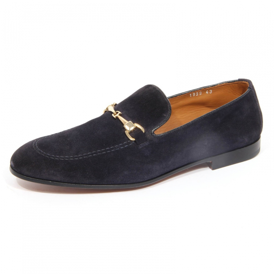 H0013 mocassino uomo DOUCAL'S blue suede loafer man